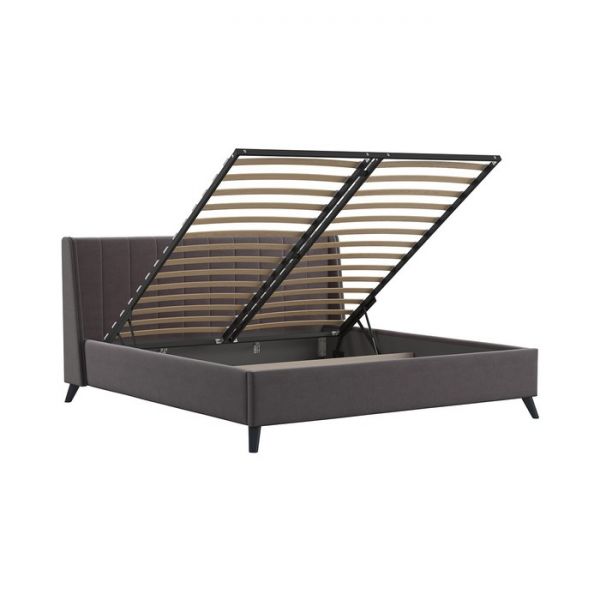 Кровать Мелисса, 1800х2000, ортопедическое осн+ПМ, Вивальди 24/Темный серо-коричневый