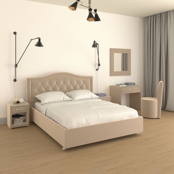Кровать «Ротонда» без ПМ, 140 ? 200 см, ортопедическое основание, цвет Star Velvet 7 Beige