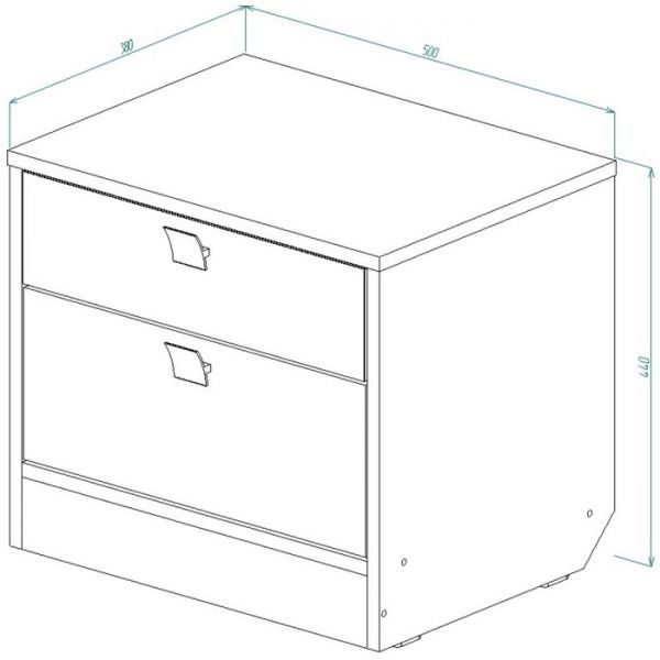 Тумба прикроватная ТП-7 440х500х380 Дуб молочный/Ясень Шимо Темный