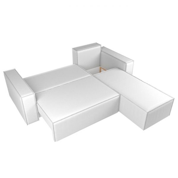 Угловой диван «Куба», механизм еврокнижка, экокожа, цвет бежевый