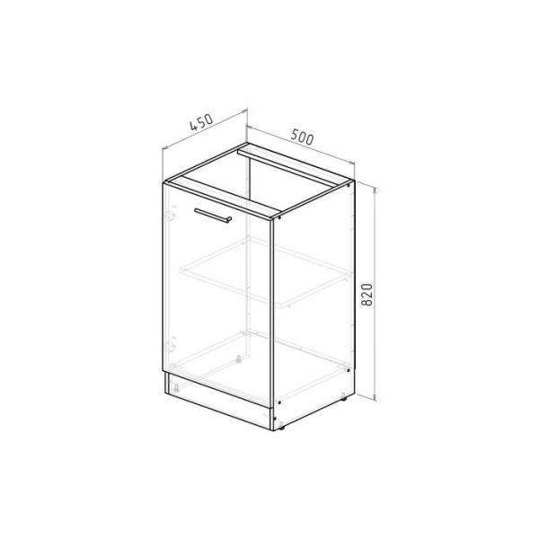 Шкаф напольный Сабрина 500х600х850 с 1 дверцей  венге/дуб сонома/дуглас темный