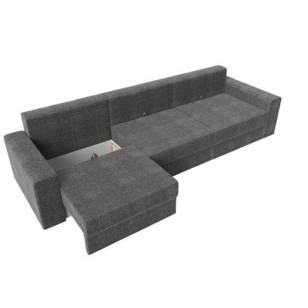 Диван прямой «Мэдисон Long», механизм еврокнижка, рогожка, цвет серый