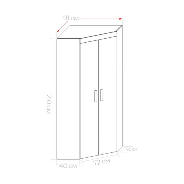 Шкаф угловой Юниор 907х907х2098 Ясень шимо темный/Белая Аляска/Индиго