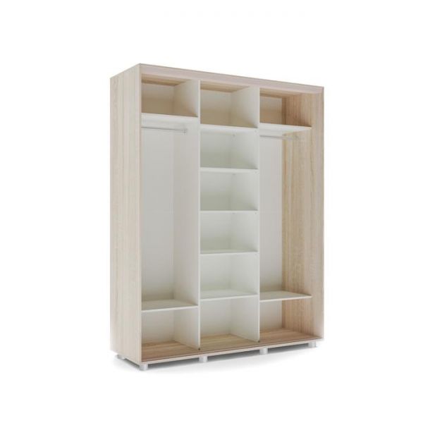 Шкаф-купе Модный Зеркало Дуб сонома/Белый/Венге светлый 1800х600х2300