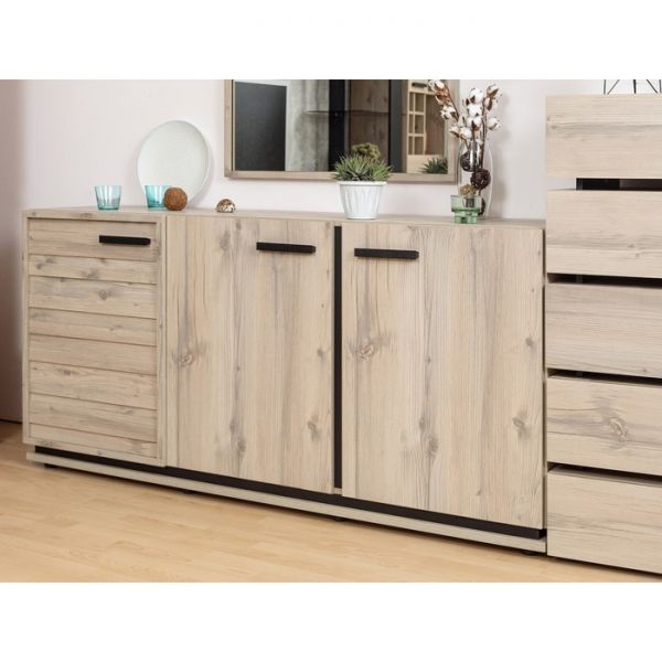 Тумба Nature 5, 1714 ? 445 ? 833 мм, цвет гаскон пайн / чёрный