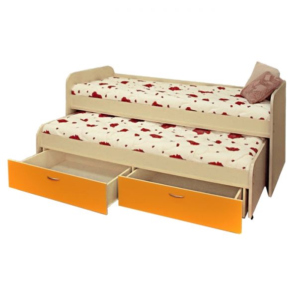 Кровать 2х ярусная №15 1960х910х860 Дуб молочный/Манго