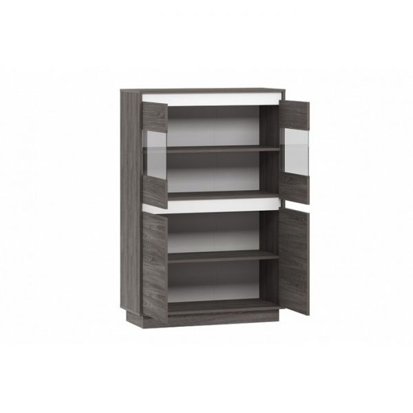 Шкаф двухдверный Virginia НМ 11.83, 942х400х1434, Белый Скандинавский/Ясень Анкор темный