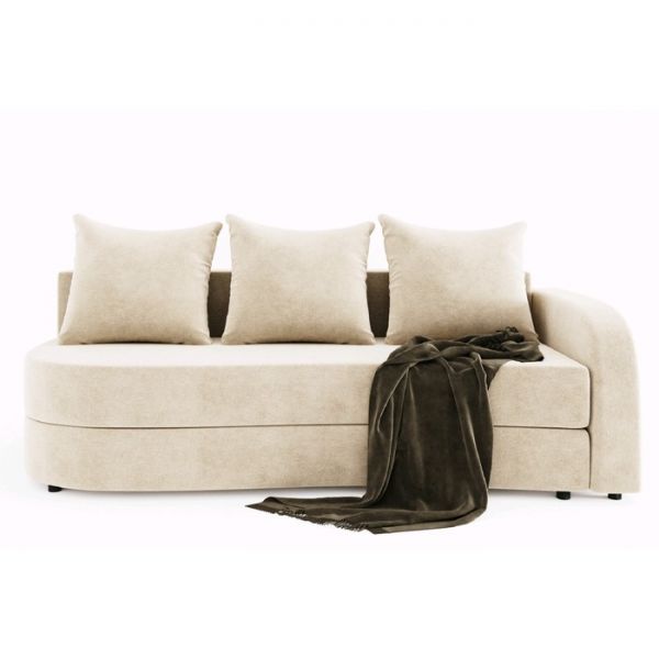 Диван прямой «Гитара», еврокнижка, ППУ, велюр, локоть правый, цвет селфи 01