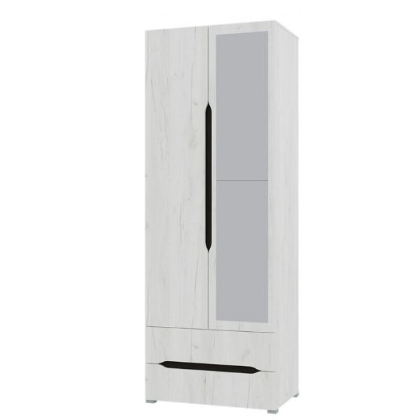 Шкаф 2х ств Вега с ящиками, 800х2200х520, Крафт белый/Венге