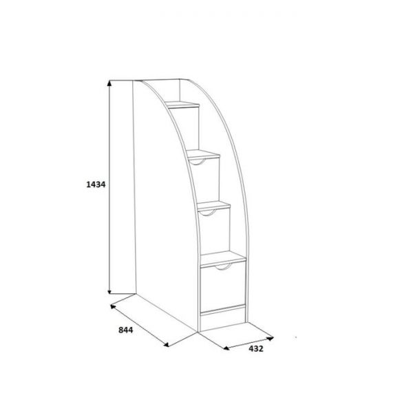 Лестница-комод, цвет дуб молочный / дуб молочный