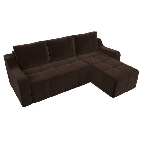 Угловой диван «Элида», правый угол, микровельвет, цвет бежевый