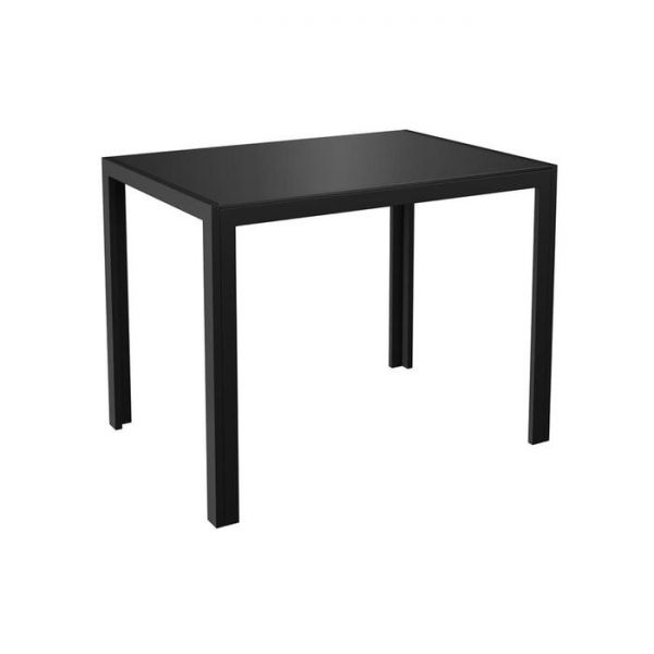 Стол «Ницца», 1100 ? 700 ? 750 мм, закалённое стекло 10 мм, металлокаркас, цвет чёрный