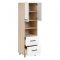 Шкаф-пенал под технику напольный Квадро 600х565х2150 Дуб сонома/Нубук Милк