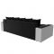 Угловой диван «Дубай», еврокнижка, правый угол, цвет чёрный микровельвет / белая экокожа