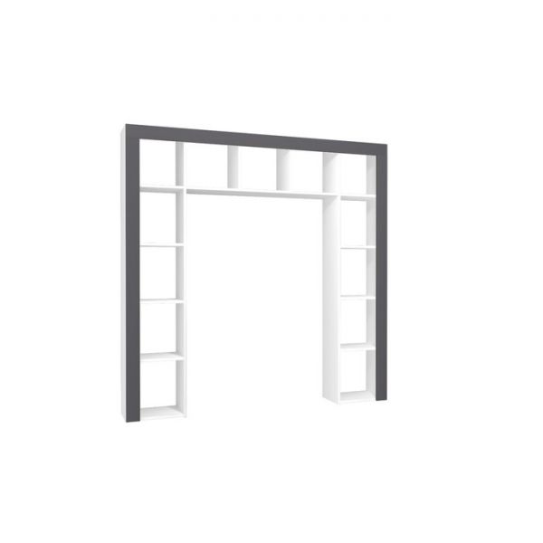 Стеллаж открытый  Юниор 1748х266х1753 Белая аляска/Графит