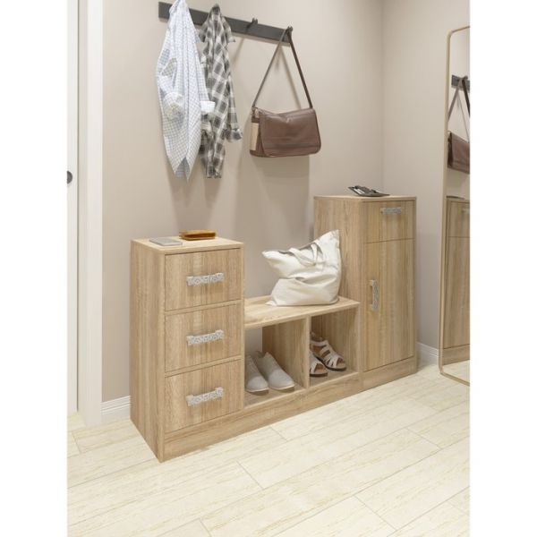 Обувница «Салоу 3», 974 ? 355 ? 744 мм, цвет дуб сонома