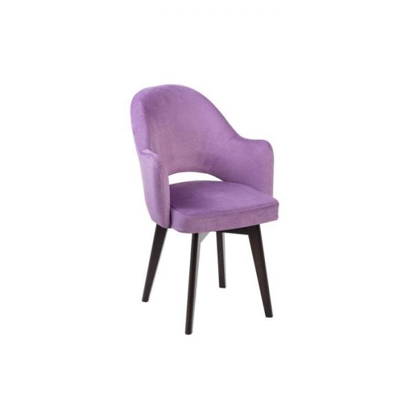 Стул "КЛЕО" АВРОРА 12,велюр сиреневый,каркас КОМПАКТ МАССИВ венге