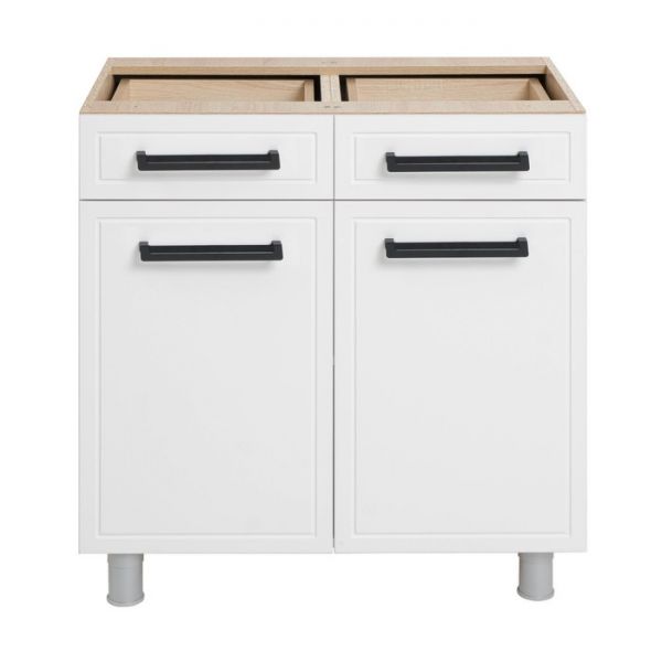 Шкаф наполный 2-х ств., 2ящ  Квадро 800х470х826 Дуб сонома/Нубук Милк