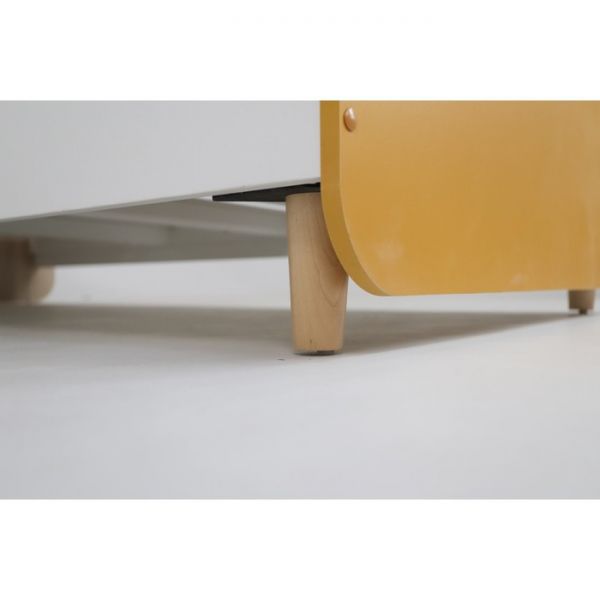 Кровать Манго-3 с мягким изголовьем 900х1900 белый/охра/палермо