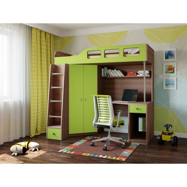 Детский комплекс «Астра 7», цвет дуб шамони/салатовый