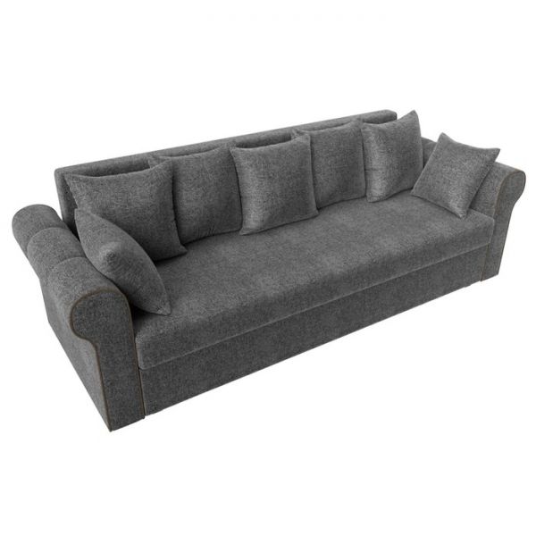 Прямой диван «Рейн», механизм еврокнижка, рогожка, цвет бежевый / кант коричневый