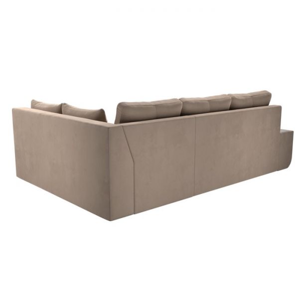 Угловой диван «Амадэус», правый угол, велюр, цвет бежевый