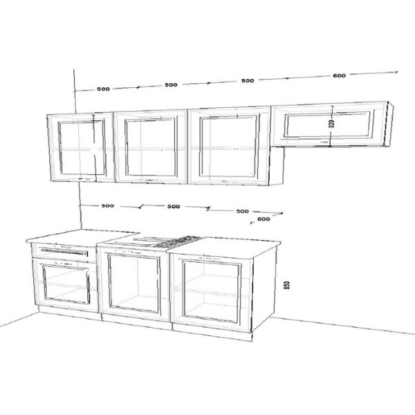 Кухонный гарнитур Гарнитур 13 Белый Вегас 2100 Белый