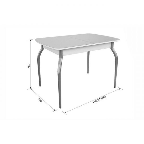 Стол обеденный раздвижной Танго 1100/1460х750х750 белый/кофе