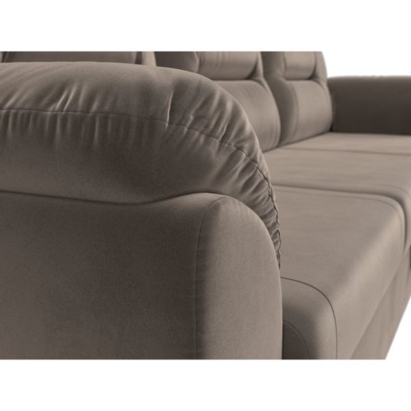 Диван прямой «Бостон», механизм дельфин, велюр, цвет бежевый