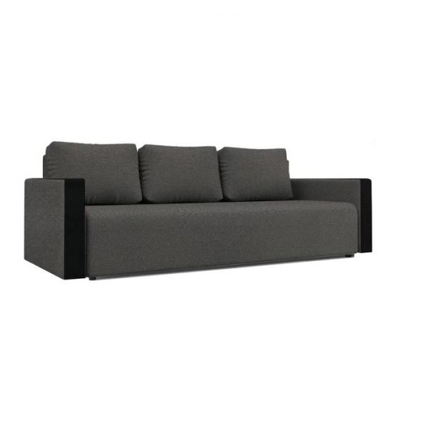 Диван «Алиса 4», еврокнижка, бельевой ящик, ткань рогожка, цвет bahama ash/теоs dark brown