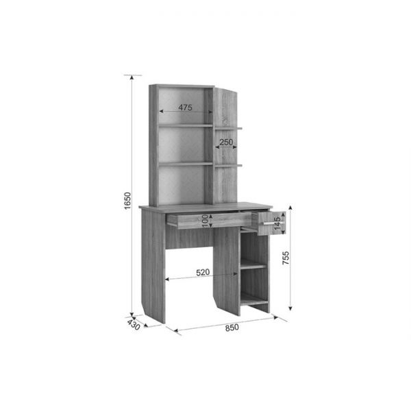 Спальный гарнитур Виктория-1 №1 (Комплект 4 предметов) дуб сонома