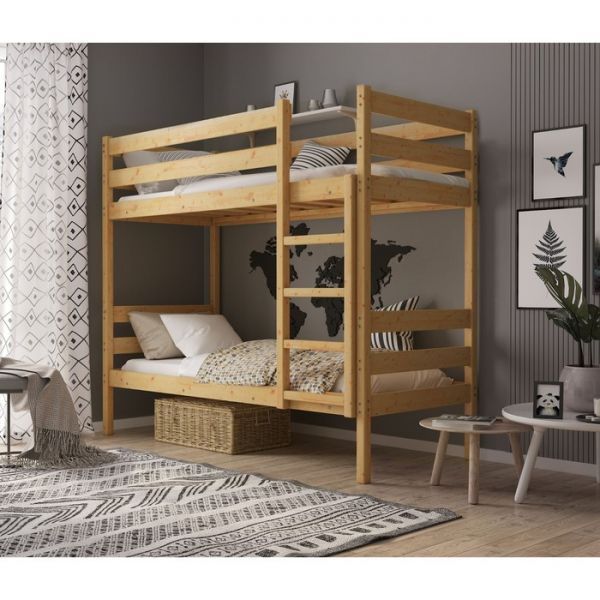 Двухъярусная кровать «К2», 70 ? 160 см, массив сосны, без покрытия