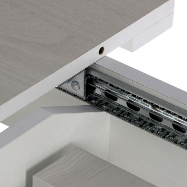 Стол раскладной Ялта-1 1100/1420х700х750 Анкор светлый/ белый /опоры массив цилиндрический