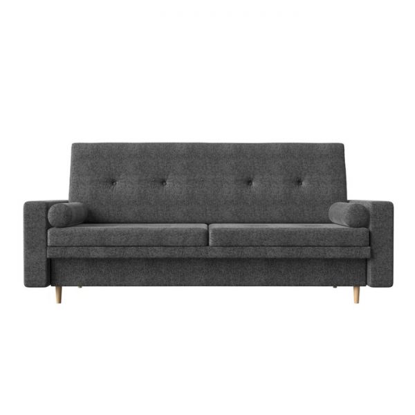 Прямой диван-книжка «Белфаст», механизм книжка, рогожка, цвет серый