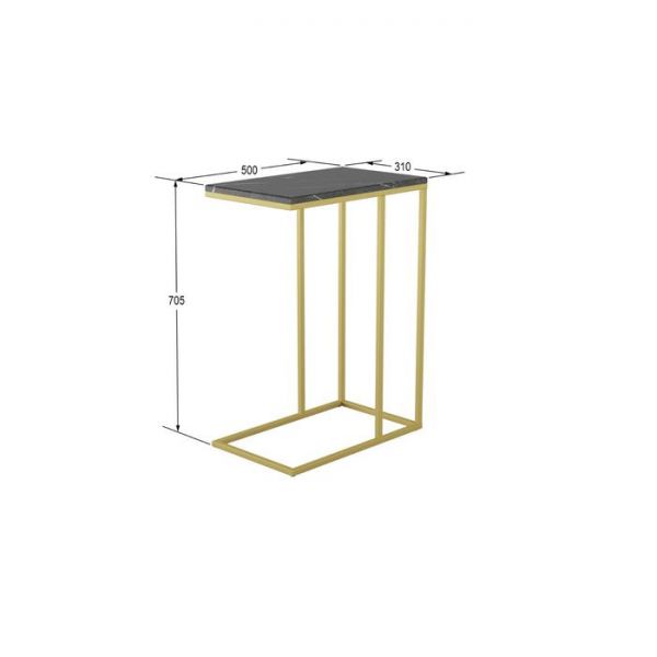 Стол приставной «Агами Голд», 500 ? 310 ? 705 мм, цвет белый мрамор