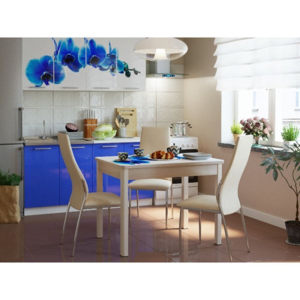 Стол «Триумф» раздвижной 100-135 см, стекло, механизм «бабочка», опоры массив, беленый дуб