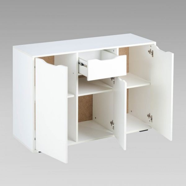 Комод 1 ящик 3 створки Пифагор-3 ACA (1Я3С) навесной/напольный 1150х400х820 Белый матовый