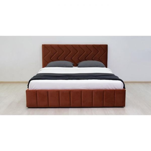 Кровать Милана, 1600х2000, ортопедическое осн+ПМ, Кирпичный/Терра