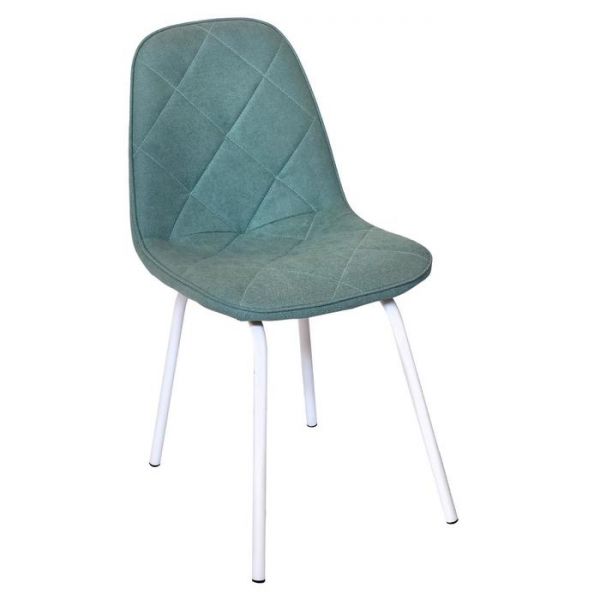 Стул «Сиена», каркас металл белый, велюр ментол