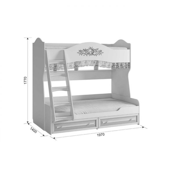 Детский гарнитур Алиса №1 (Комплект 4 предметов) белый/крем