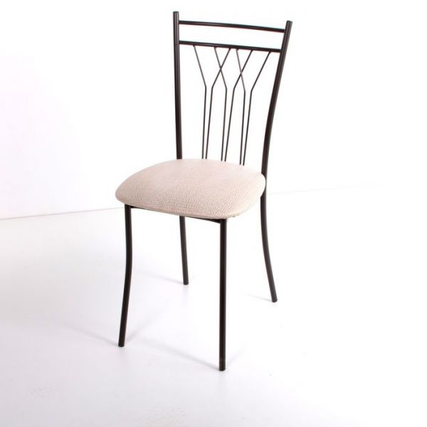 Стул на металлокаркасе Премьер СТ коричневый/белый