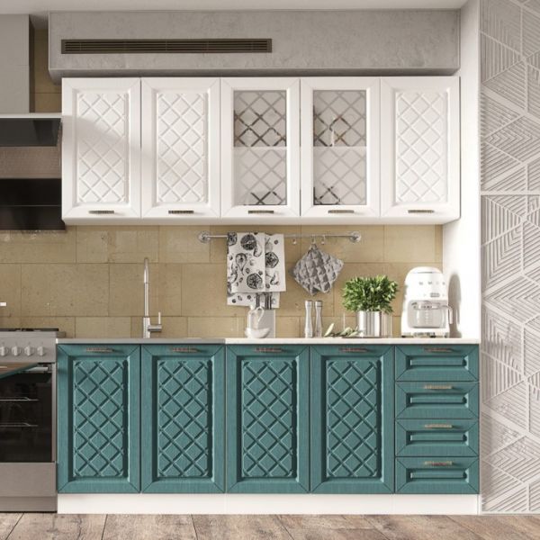 Кухня Агава 2000х600 акация белая/моренга