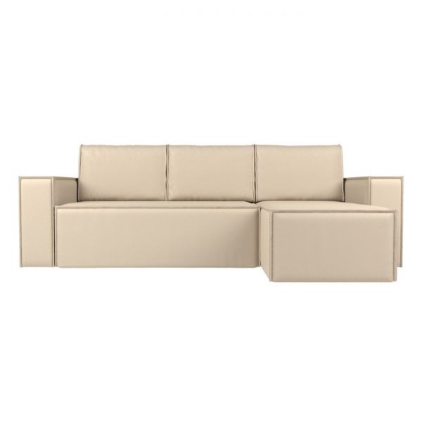 Угловой диван «Куба», механизм еврокнижка, экокожа, цвет бежевый