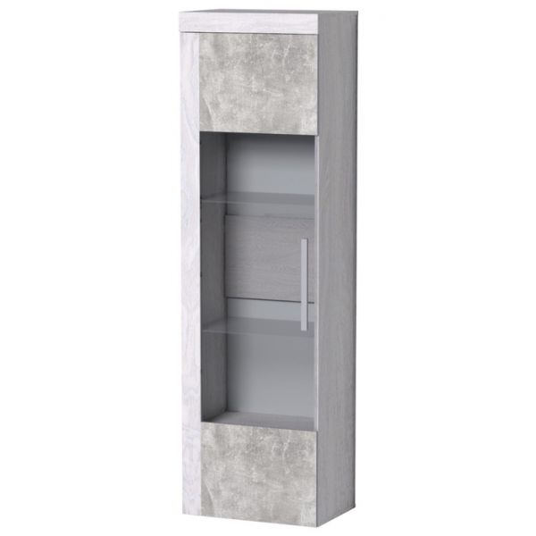 Витрина высокая «Леон 1», 560 ? 389 ? 2113 мм, цвет ясень анкор светлый / ателье светлый