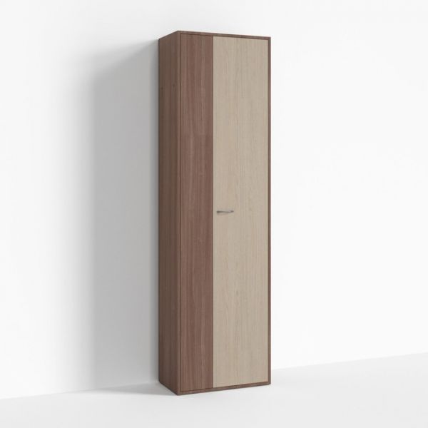 Шкаф узкий ПР-ШС-1-2, 600х334х2100 мм, ясень шимо светлый, ясень шимо темный