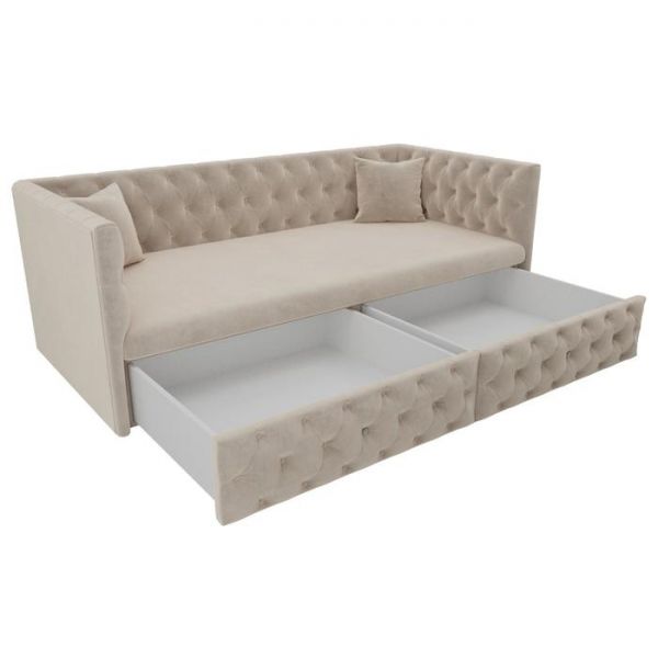 Детский диван «Найс», бельевой ящик, велюр, цвет бежевый