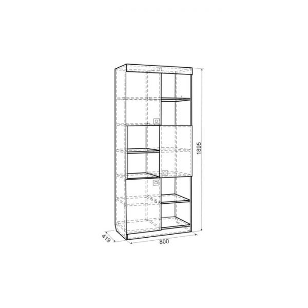 Стеллаж Форсаж, 800?410?1890, дуб сонома/белый