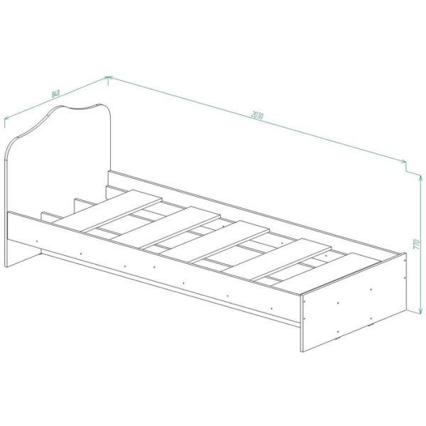 Кровать Кр-2, 800х2000, Дуб Сонома