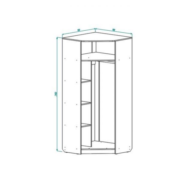 Шкаф угловой ШУ 2100х900х900 Ясень Шимо Светлый/Ясень Шимо Темный