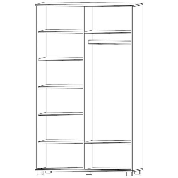 Шкаф-купе с зеркалом Хаски-23 ирландский дуб/белый